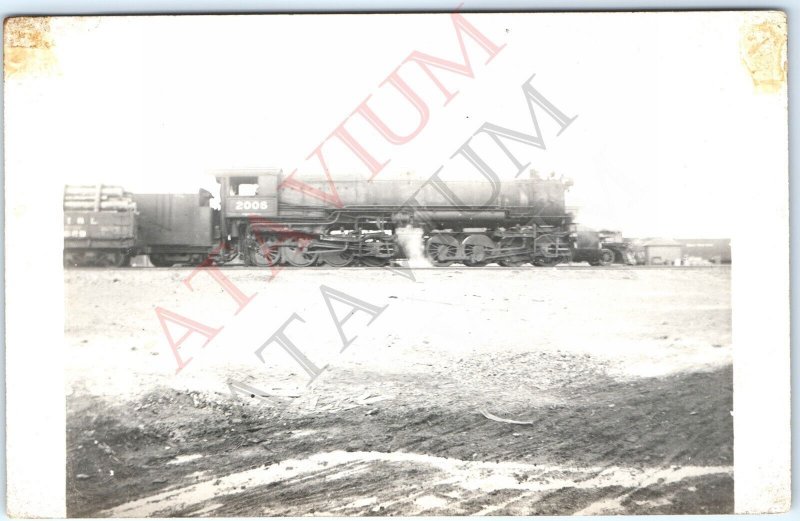 c1910s Unknown 2-8-8 Train Locomotive RPPC #2006 Real Photo Railway Logging A162