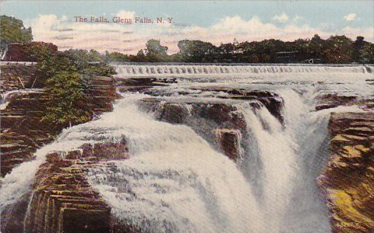 New York Glens Falls The Falls 1915
