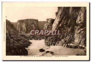 Old Postcard Quiberon (Morbihan) Corridors of Port Bara