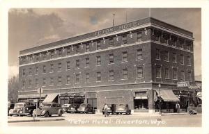 Riverton Wyoming Teton Hotel Exterior Real Photo Antique Postcard J45332