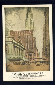 New York City, New York/NY Postcard, The Hotel Commodore, Manhattan's East Side