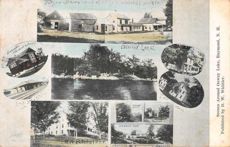 Raymond New Hampshire Onway Lake Buildings and Other Views Postcard JD933726