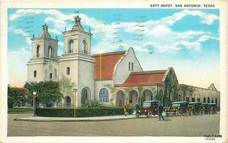 1936 Katy Railroad Depot San Antonio Texas Tengg postcard 3356