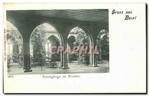 Old Postcard Grusse aus Basel Kreuzgange im Munster