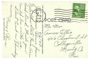 Rose Garden, Antelope Park, Lincoln Nebraska Linen Postcard Posted 1949