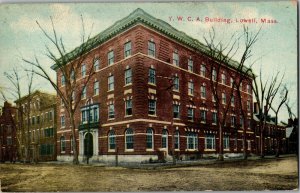 View of YWCA Building, Lowell MA Vintage Postcard I38