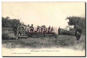 Postcard Old Army Artillery Battery Shooting 155 short