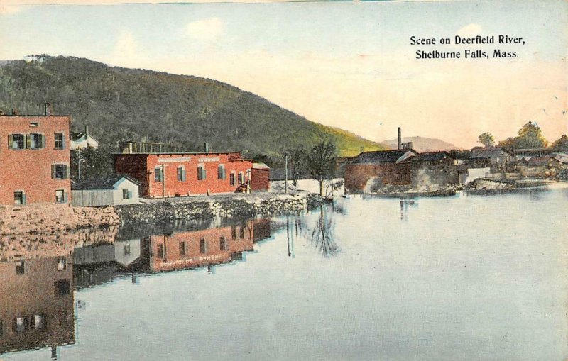 Deerfield River SHELBURNE FALLS, MA Franklin County c1910s Vintage Postcard