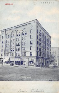 Akron Ohio 1908 Postcard Hamilton Building