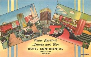 1951 Omar Cocktail Lounge Bar Hotel Continental Kansas City Missouri Teich 3022