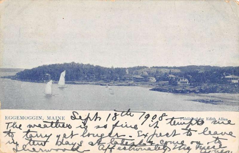 Eggemoggin Maine Scenic Waterfront View Antique Postcard K104180