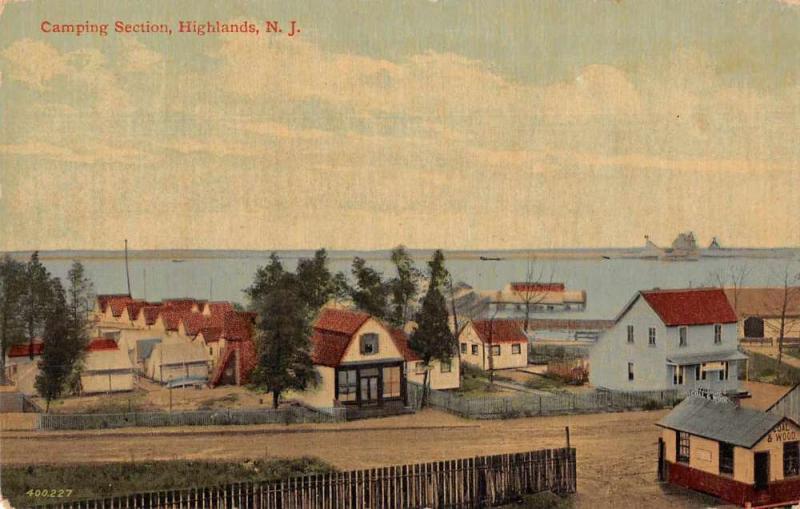 Highlands New Jersey Camping Section Birds Eye View Vintage Postcard JA4741236