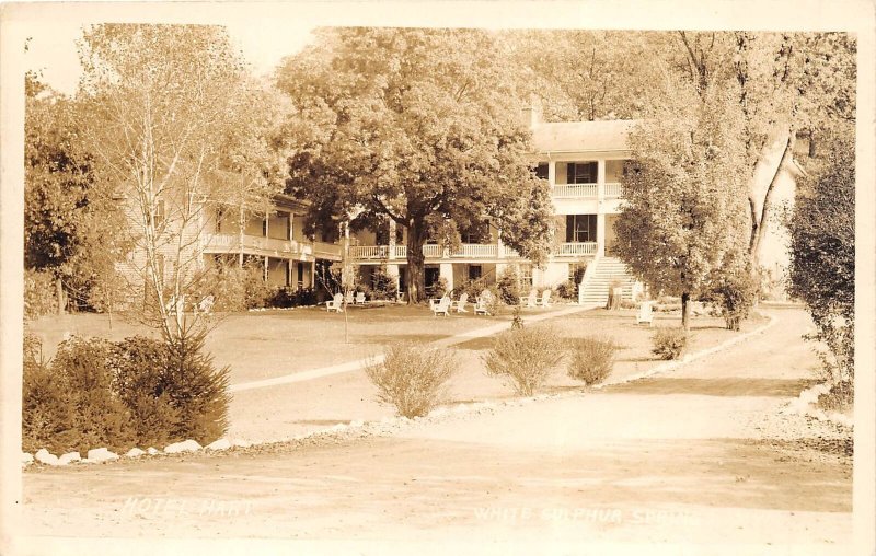 White Sulphur Springs West Virginia 1940s RPPC Real Photo Postcard Hotel Hart