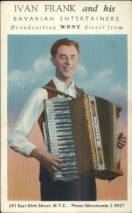 Ivan Frank w/ Accordion Bavarian Music East 86th St. New York City Postcard