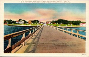 Florida Panama City The Municipal Pier Looking Toward City Park