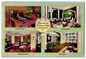 Providence Rhode Island RI Postcard Biltmore Hotel Interior Rooms c1940s Vintage