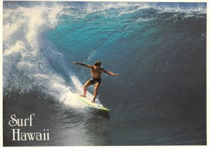 SURF HAWAII Surfer SURFING Pipeline Waimea Bay Oahu 1986 4x6 Vintage Postcard