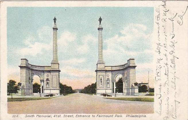 Pennsylvania Philadelphia Smith Memorial 41st Street Entrance To Fairmount Pa...