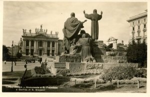 Italy - Rome.   Monument of St Fracesco, St John Basilica   RPPC