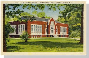 Hickory, North Carolina/NC Postcard ,Library/Lenoir Rhyne College, Near Mint!