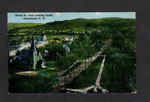 NH Broad St Street CLAREMONT NEW HAMPSHIRE POSTCARD OLD