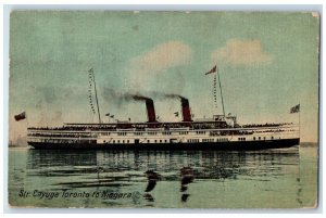 1908 Streamer Cayuga Cruise Ship Toronto Niagara Ontario Canada Vintage Postcard