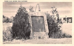 Where Paul Revere was Captured in Lexington, Massachusetts