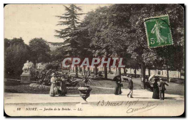 Niort Old Postcard Garden Breche