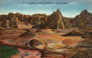 Vintage Postcard 1930's Badlands National Monument Freaks Of Nature South Dakota