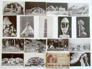 INDIANS of AMERICAS set of 16 VINTAGE POSTCARDS AMERICAN NATURAL HISTORY MUSEUM