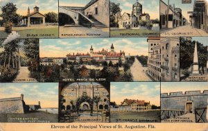 ELEVEN VIEWS OF ST. AUGUSTINE FLORIDA SLAVE MARKET POSTCARD (c. 1910)