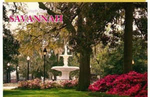 Forsyth Park Fountain Azaleas Savannah GA Georgia postcard