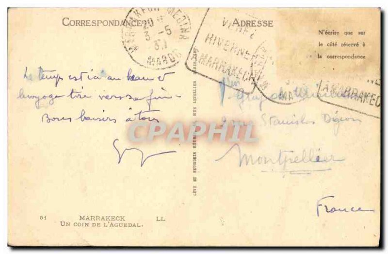 Old Postcard Marrakeck A Corner L Aguedal