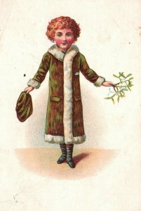 1880s-90s Young Child in Long Winter Coat Trade Card