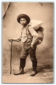 c1910's Boy Native Packer Alaska AK Unposted Antique Postcard