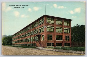 1944 Lunn & Swett Shoe Company Auburn Maine Roadway & Grounds Posted Postcard