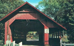 VINTAGE POSTCARD THE CREAMERY COVERED BRIDGE AT BRATTLEBORO VERMONT