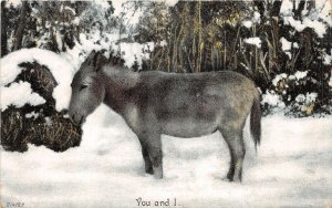 Lot298 you and i donkey comic postcard uk