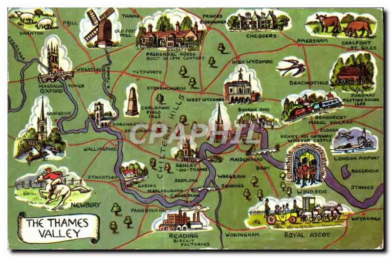 Modern Postcard The Thames Valley Equestrian Horse Windmill