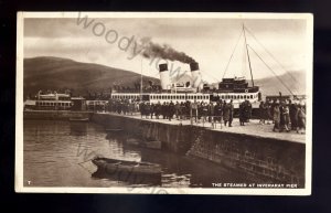 f2569 - Scottish Ferry - Early Unknown Steamer at Inveraray Pier - postcard