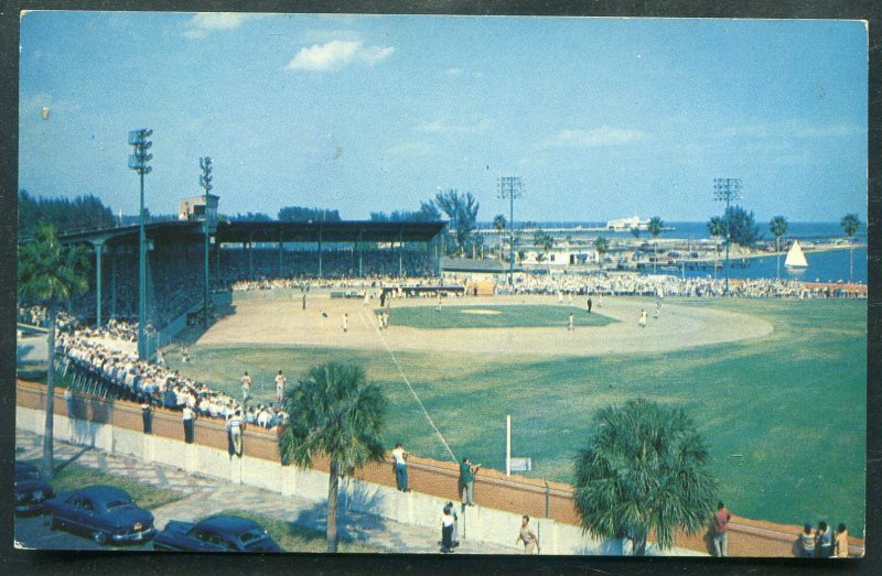 Al Lang Field St Petersburg Florida fl old postcard #2