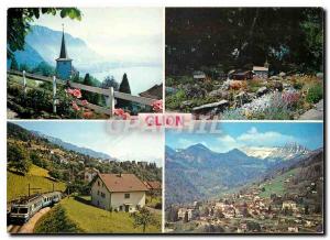 Postcard Modern GLION- The church - The miniature village - M.o.B - g�n�r...