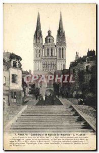 Old Postcard Angers Cathedral and Montee St Maurice