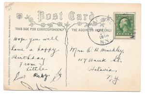Happy Birthday Art Nouveau Vntg 1911 Majestic Publ Postcard