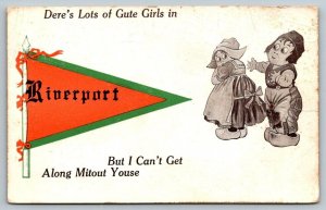 Riverport  Nova Scotia  Canada  Pennant Postcard  1912