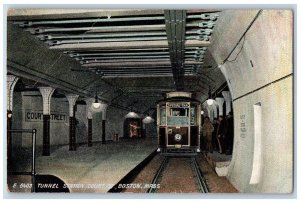Boston Massachusetts Postcard Tunnel Station Court Interior 1907 Vintage Antique