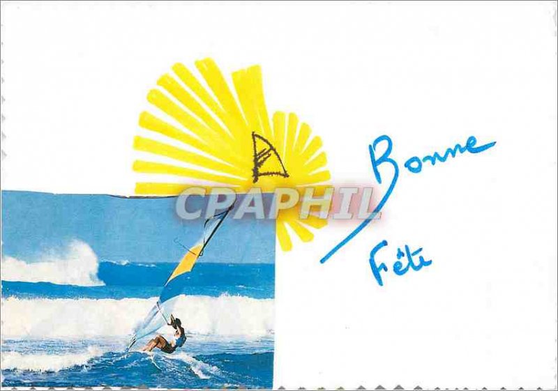 Modern Postcard Bonne Fete Windsurfing