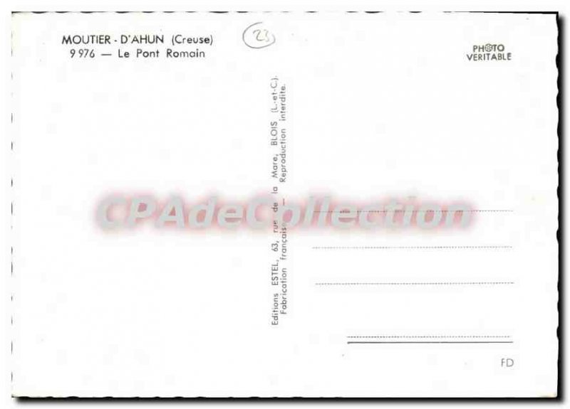 Postcard Modern Moutier D'Ahun The Roman Bridge