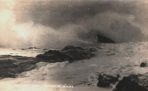 RPPC  Belfast  Maine  Rolling Surf   Real Photo   Postcard  c1915