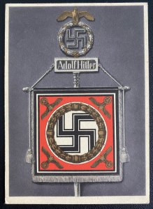 Mint WW 2 Germany Color Picture Postcard Our Wehrmacht Adolf Hitler Nazi flag